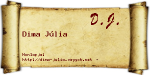 Dima Júlia névjegykártya